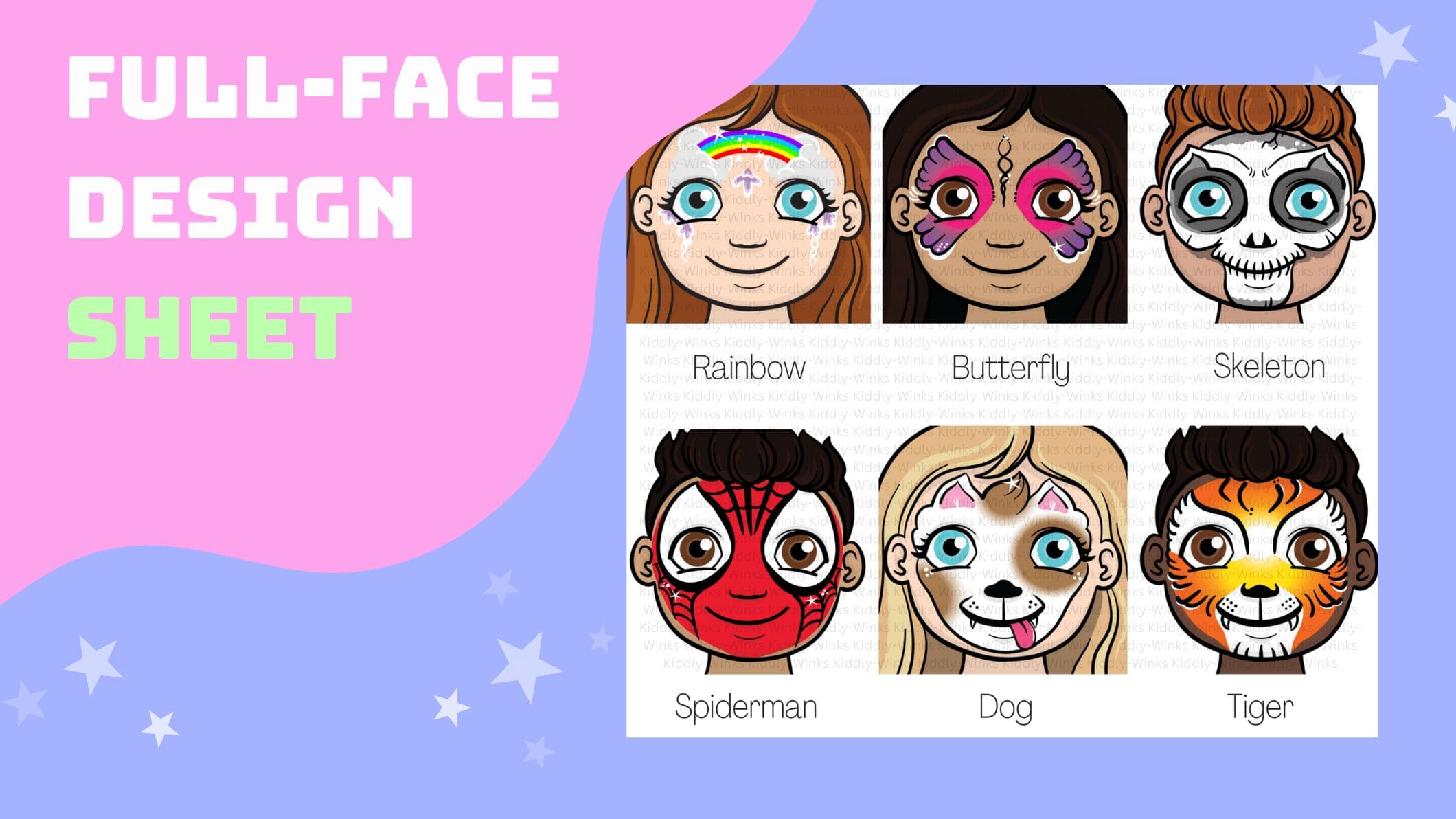 Full Face Design Sheet for preschoolers