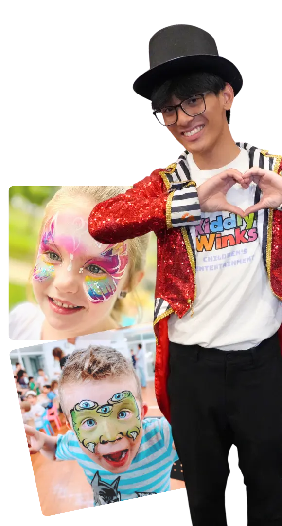 an image of kiddly-winks entertainer and face painting