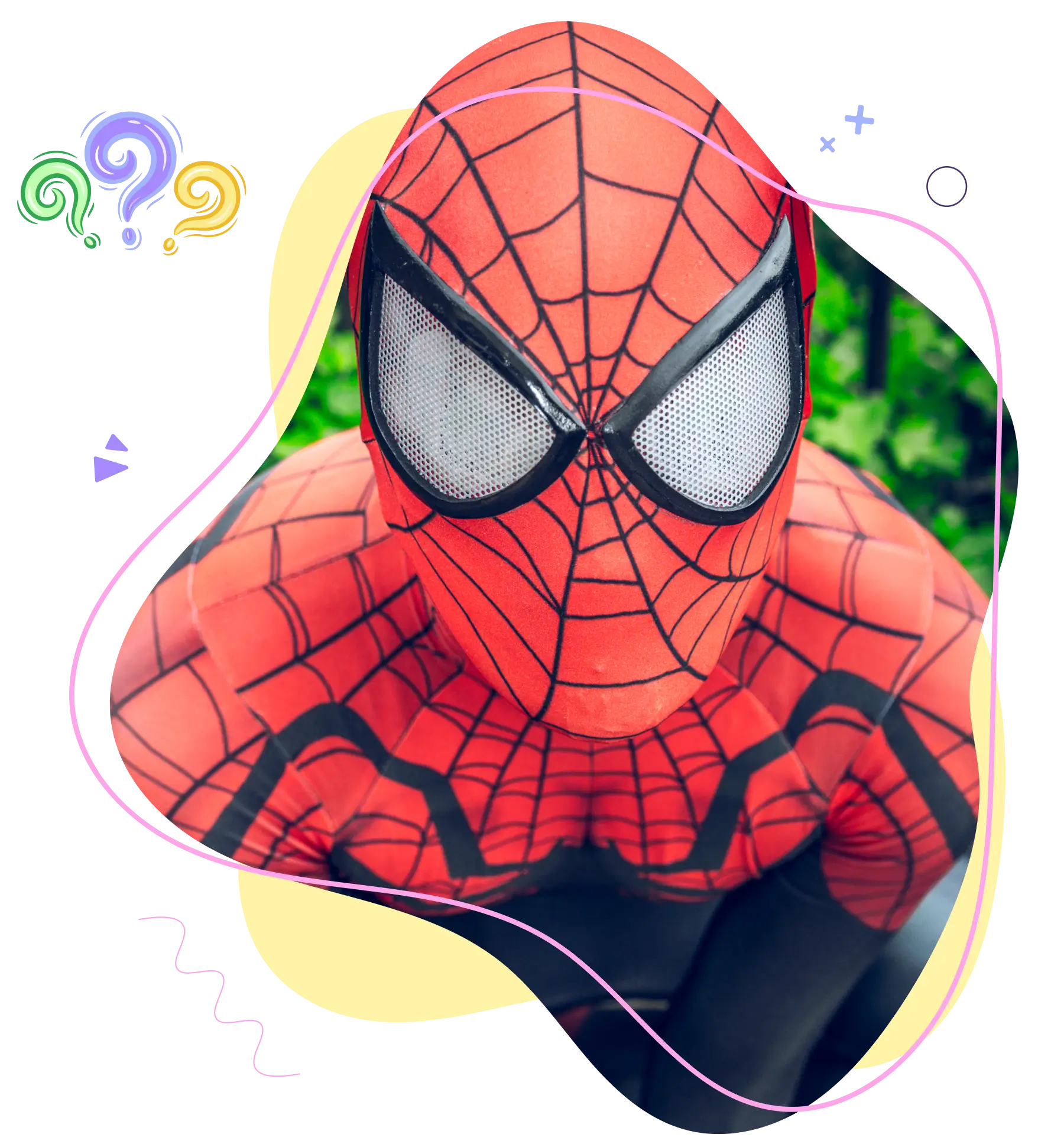 close up image of spiderman
