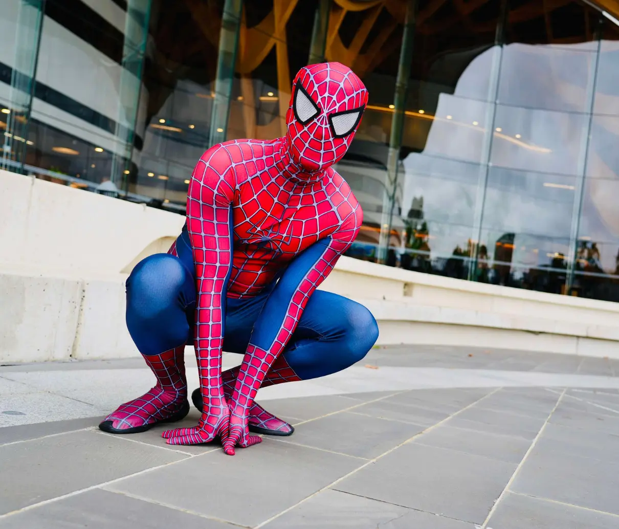 spiderman looking a the camera